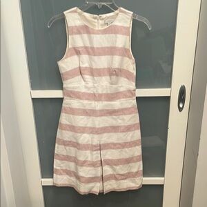 J. Crew White and Pink Sleeveless Sheath Dress, 0P